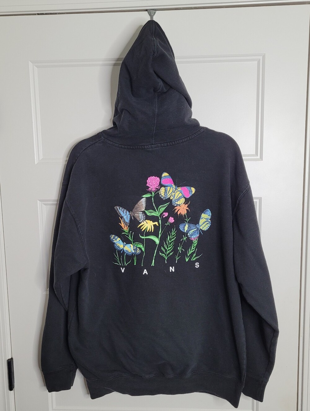 Vans pullover hoodie with flowers and butterflies Size L